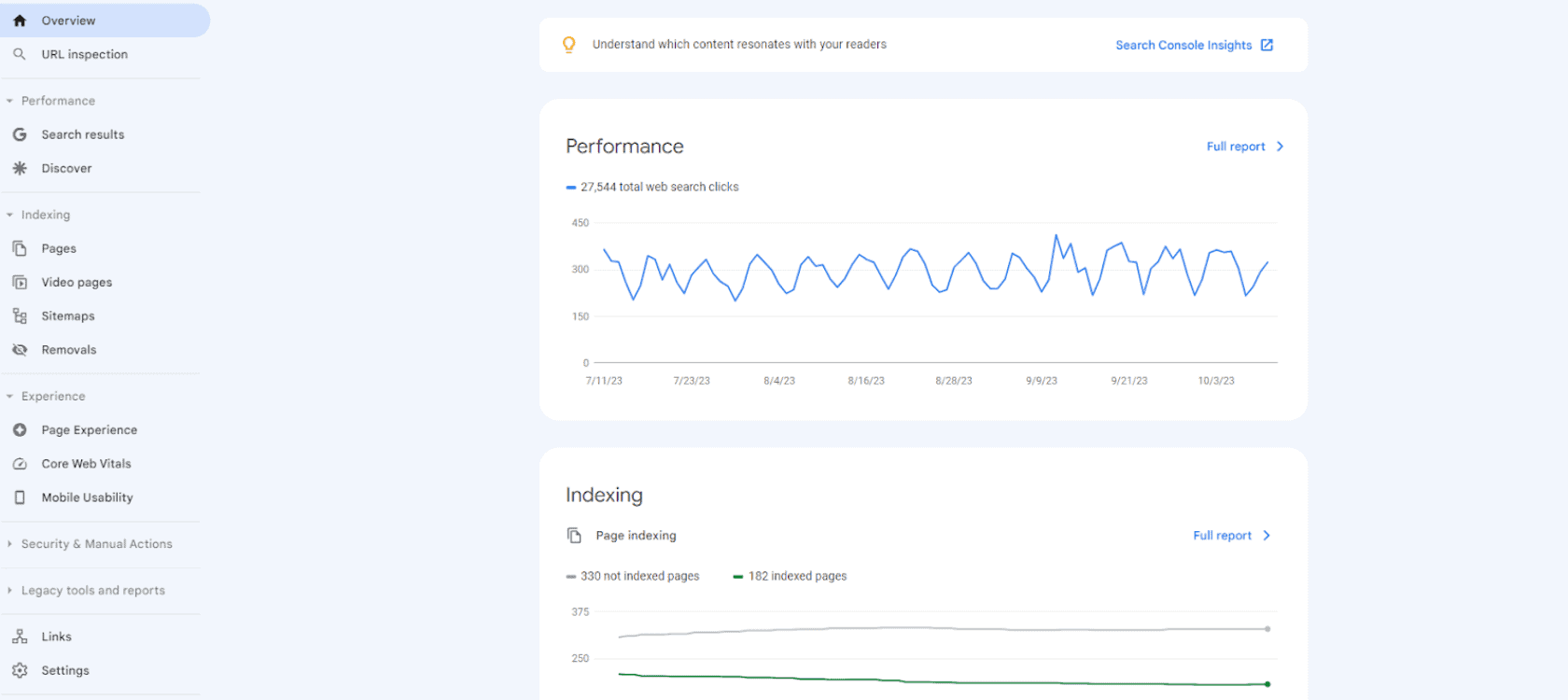 Google Search Console tool for webmasters